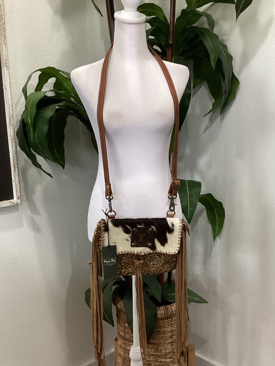 Myra Bag Handbags - Myra Bag Brown and Cream with ‎ Fringe Crossbody